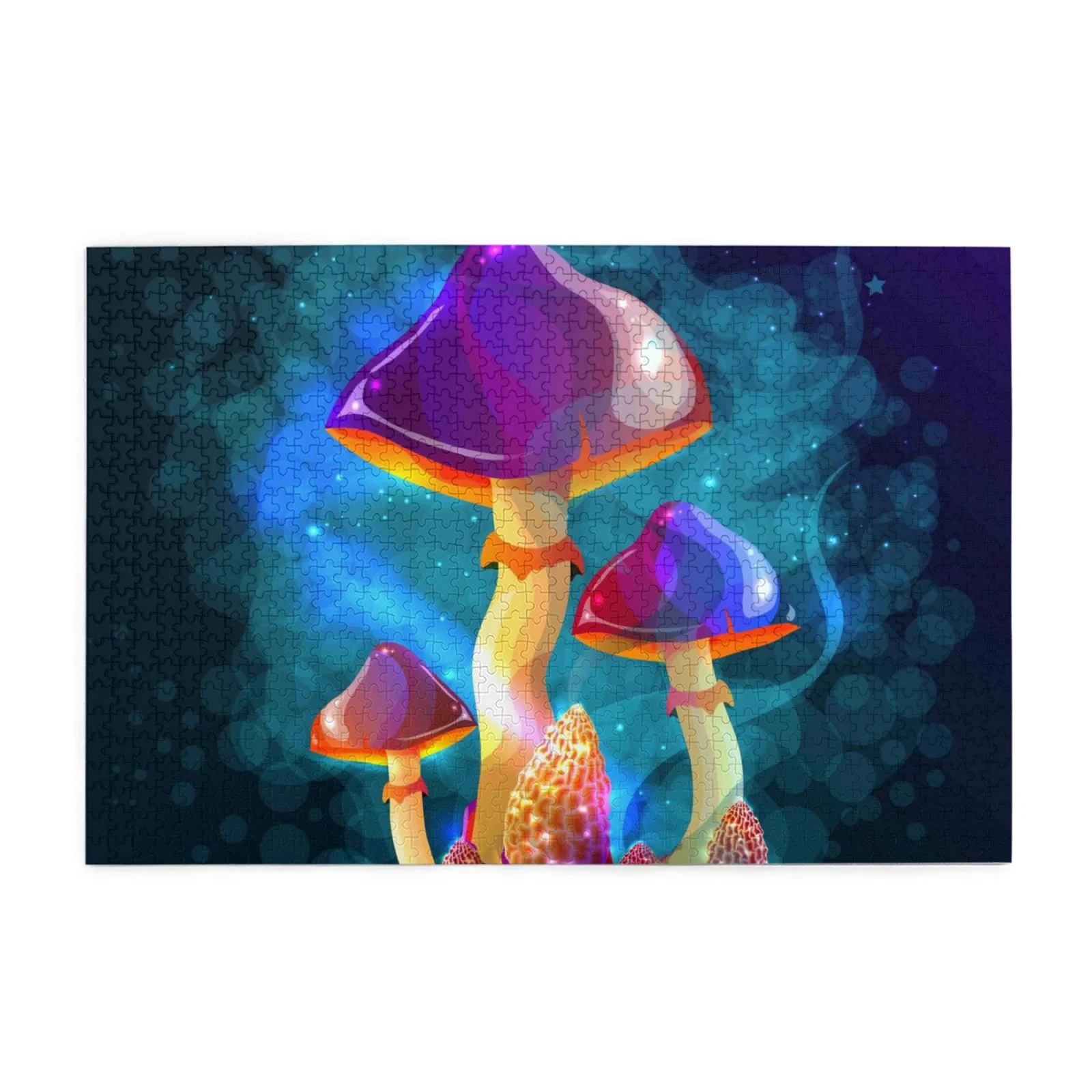 Bingfone 1000 Pieces Jigsaw Puzzles Magic Mushrooms ,Firefliesfor Adults and Teens and Kids Family Happy Gift Idea