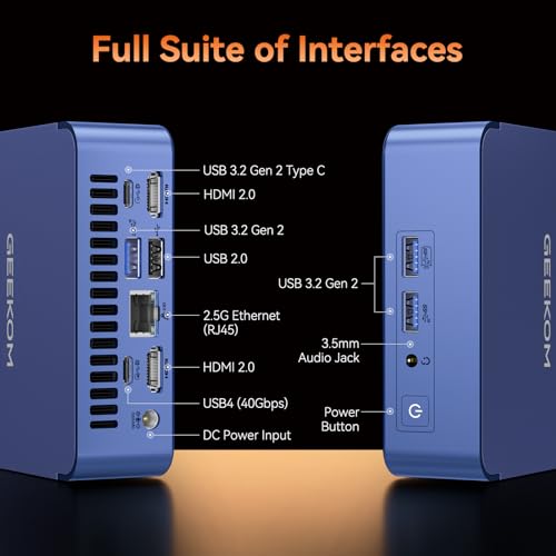 GEEKOM AX8 Pro Mini PC,AMD Ryzen R7-8745HS (8C/16T,up to 4.9GHz) Mini Computers, 32GB DDR5 5600Mhz RAM& 512GB PCIe Gen 4 SSD, Mini Desktop Windows 11 Pro, AMD Radeon 780M /WiFi 6E/BT5.2/2.5G LAN