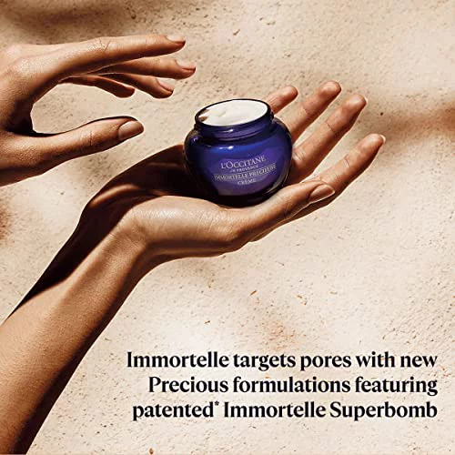 L'Occitane Immortelle Precious Cream 1.70 oz: Minimize Pore Appearance, Hydrating, Refine Skin Texture, Smooth Fine Lines in Just 2 Weeks*