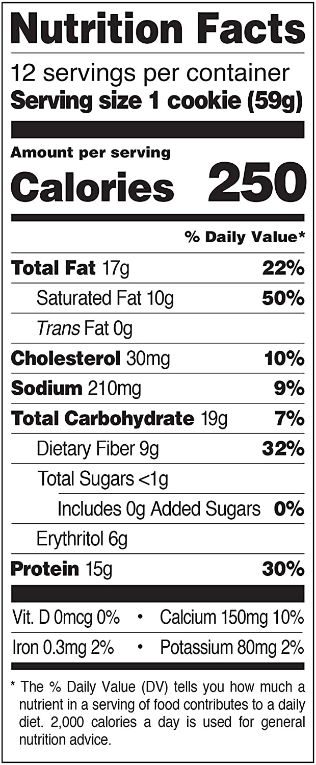Quest Nutrition Chocolate Chip Protein Cookie, Keto Friendly, High Protein, Low Carb, Soy Free, 12 Count 