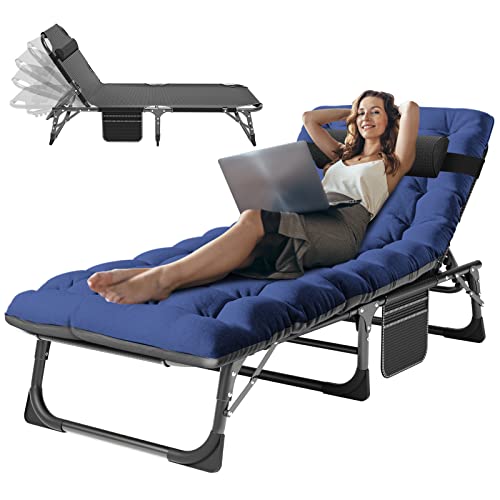 ABORON Camping Cot for Adults, Heavy Duty Adjustable Bed for Sleeping, Adjustable Double-Layer 1200D with Mattress & Carrying Bag for Home, Office, Vacation, Camping