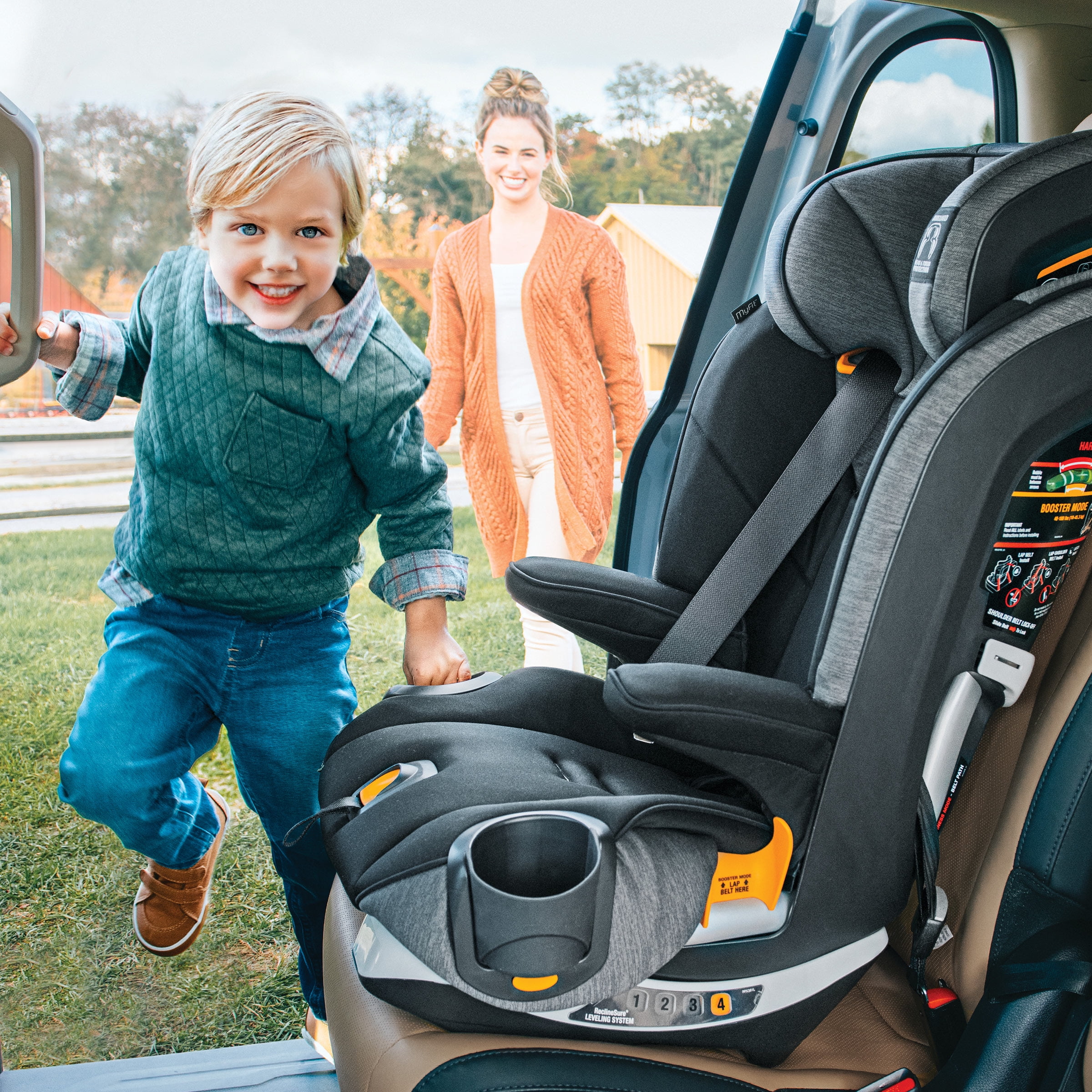 Chicco MyFit ClearTex Harness + Booster Car Seat - Shadow (Black)