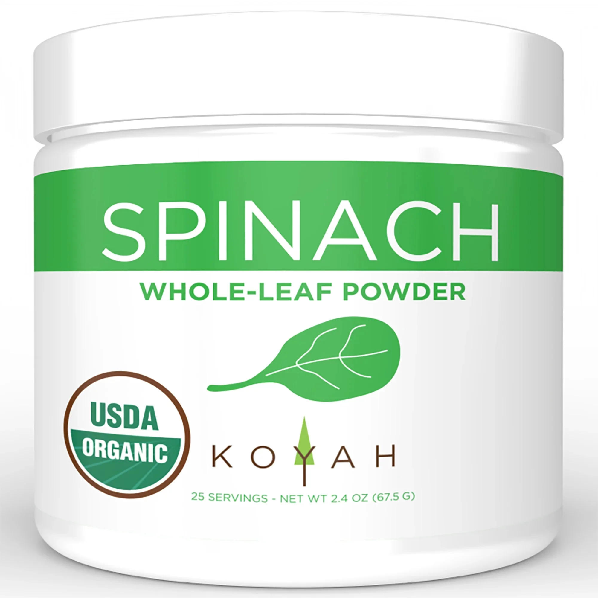 KOYAH - Organic Spinach Powder - USA Grown & Freeze-Dried