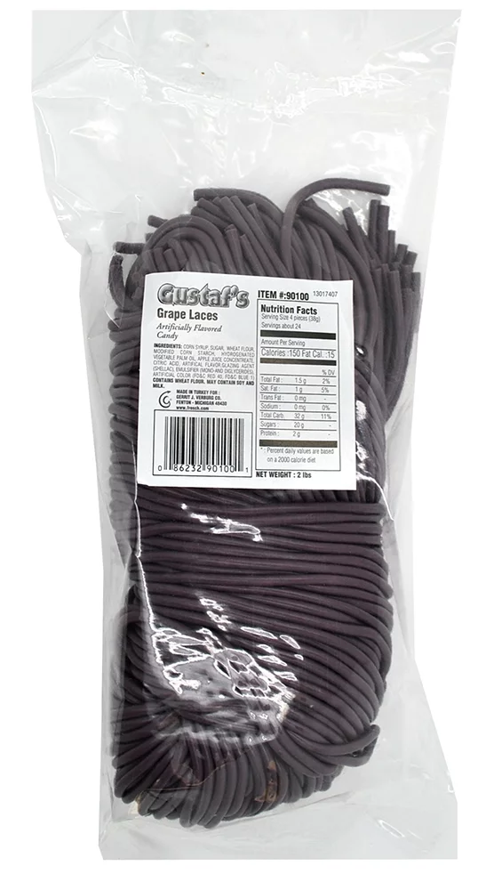 SweetGourmet Grape Licorice Laces | Dutch Candy Shoelaces | 2 Pounds