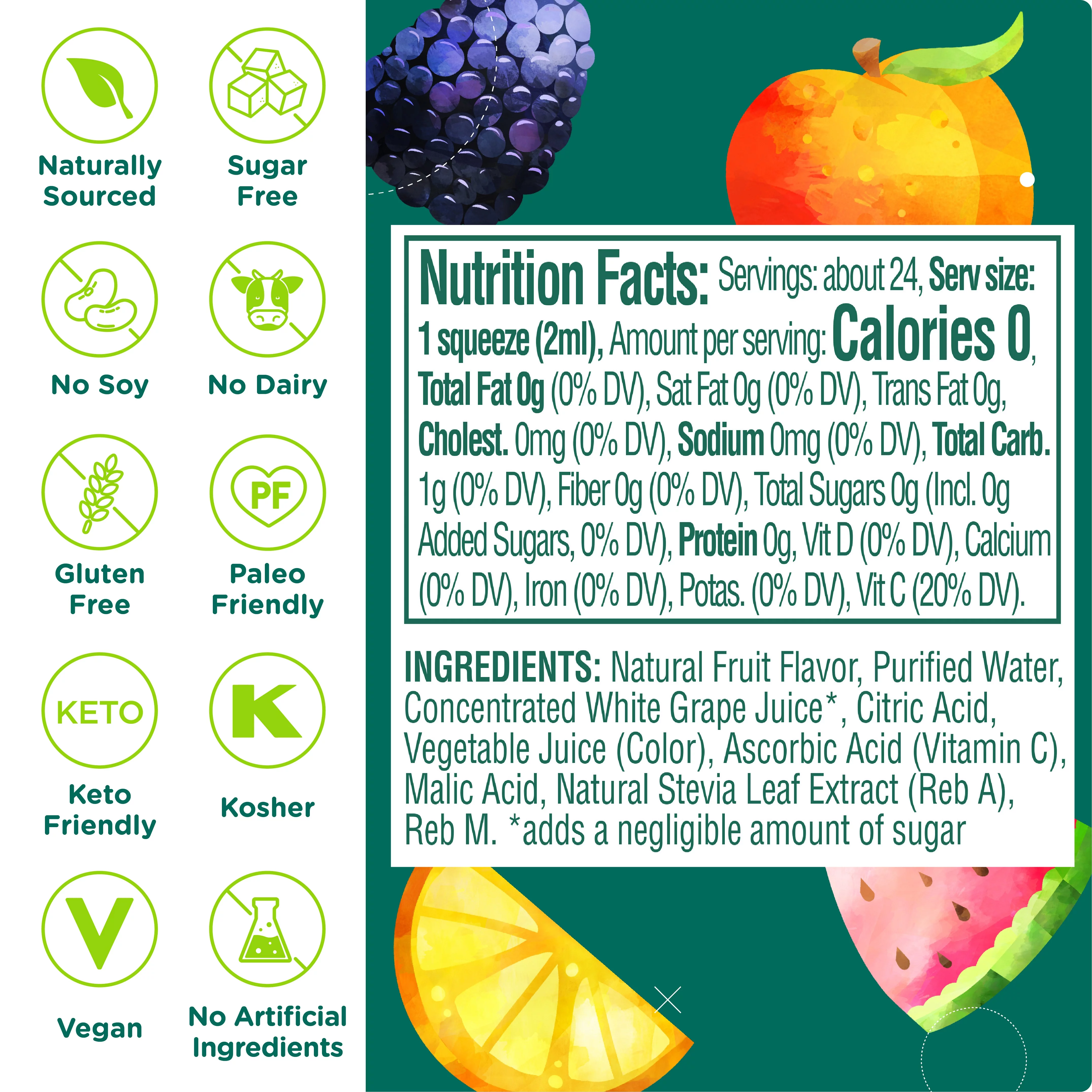 Stur - Fruit Punch, Liquid Water Enhancer Drink Mix, 1.62 fl oz Bottle (10 Pack)