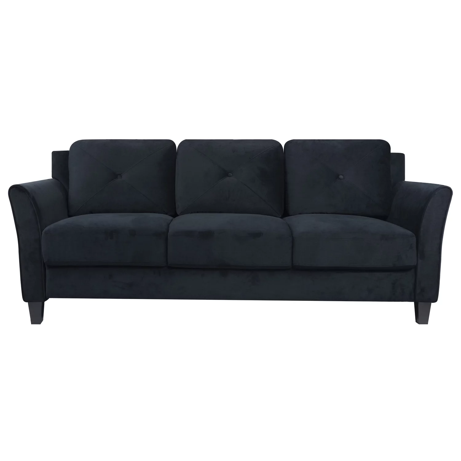 Naomi Home Raelynn Button Tufted Microfiber Sofa - Black