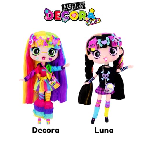 Decora Fashion Girlz Doll 11 inches-Decora + Luna | Set of 2 Fashion Dolls | Set of 2 Colorful Dolls | Nicely Packaged Set of Doll Clothes, Dolls & Accessories