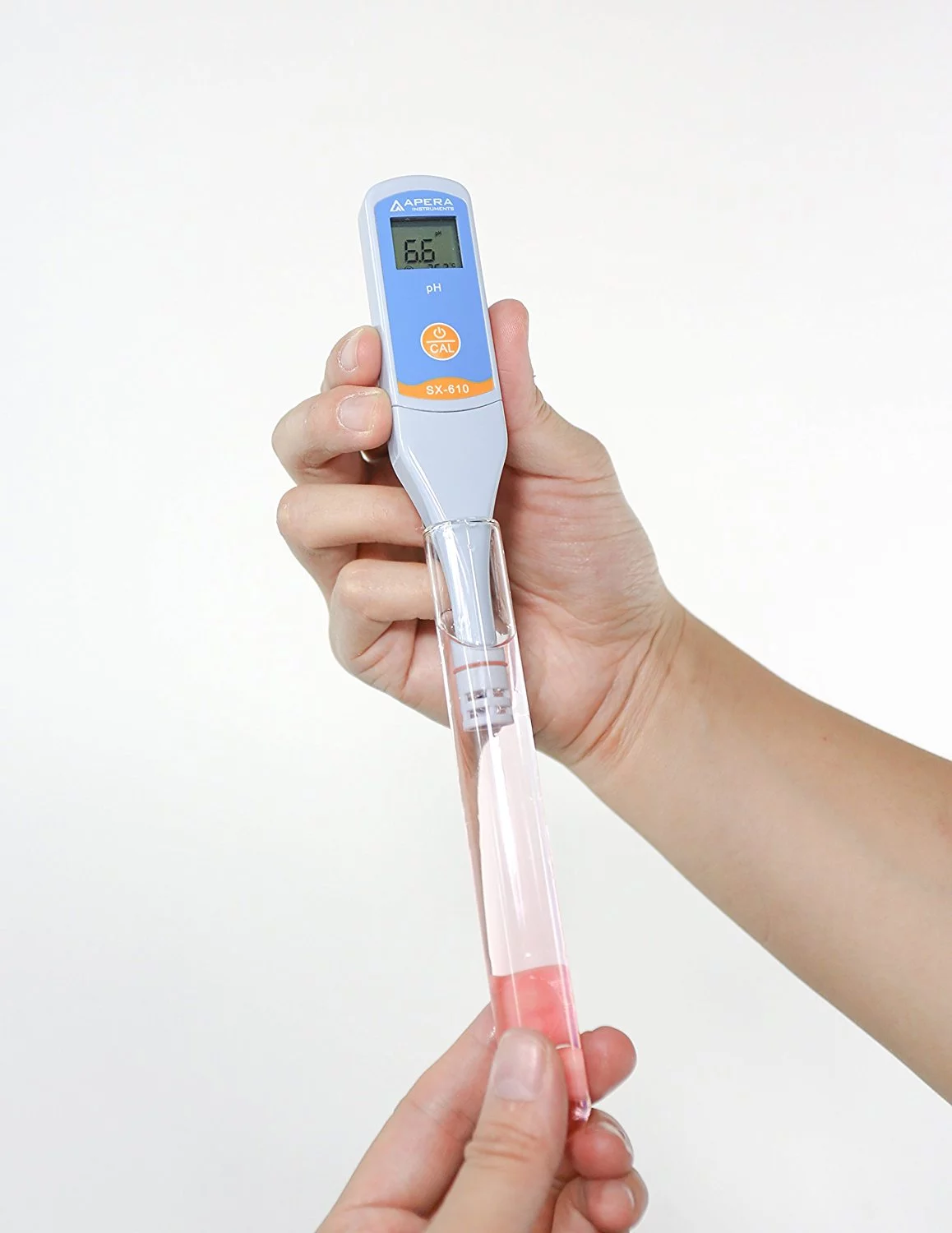 Apera Instruments SX610 Waterproof pH Pen Tester, 0.1 pH Accuracy, 0-14.0 pH Range, Suitable for Test Tube Testing, Replaceable Probe