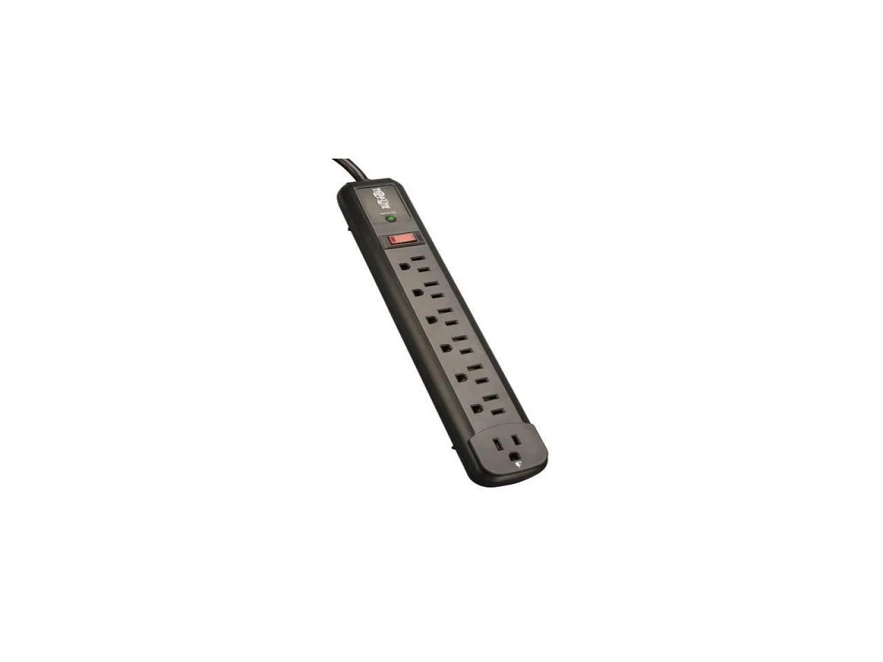 Tripp Lite Surge Protector Power Strip TL P74 RB 120V Right Angle 7 Outlet Black 7 x NEMA 5-15R - 1800 VA - 1080 J - 120 V AC Input