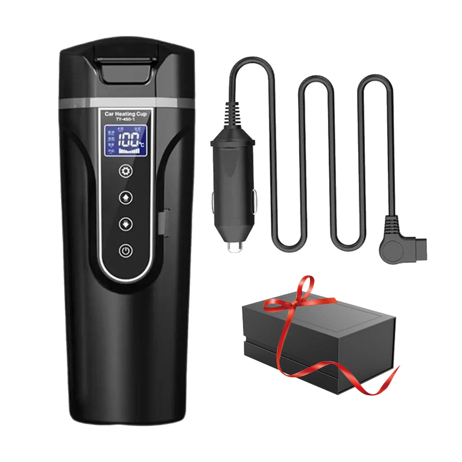 STARTIST 24V/12V Car Traveling Kettle Car Heating Cup Adjustable Temps Travel Coffee Mug Electric Kettle for Vehicles Auto Car Drivers black