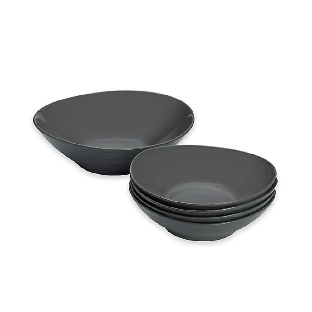 Mikasa Swirl 5-Piece Pasta Set in Graphite