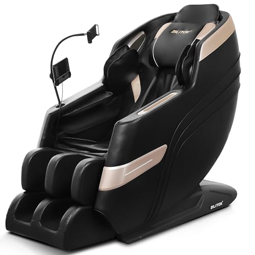 Zero Gravity Massage Chair, Full Body Recliner with Heating, Bluetooth Speaker, Airbags, Touch Screen, Phone Stand, Foot Roller, Black