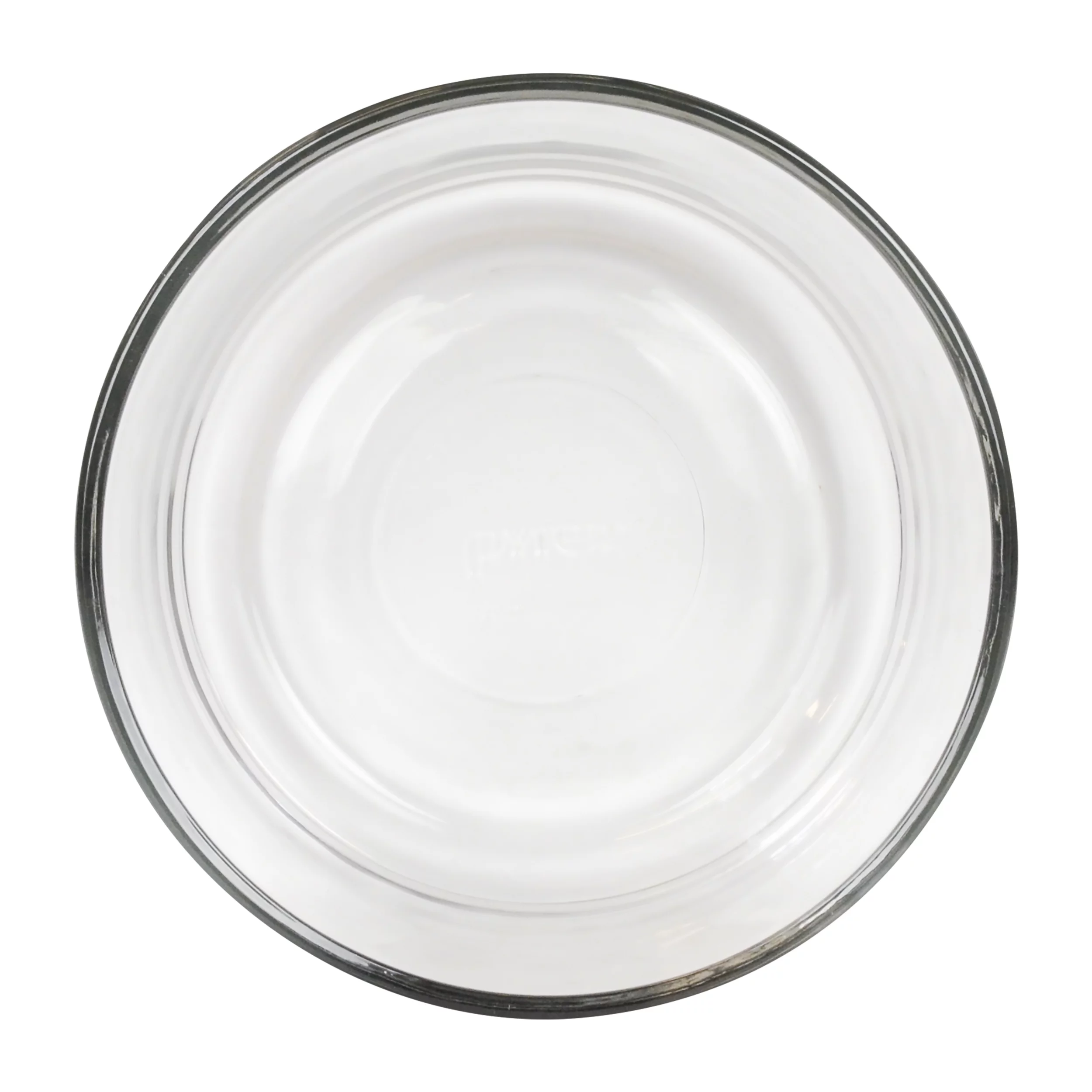 Pyrex 7201 4-Cup Round Clear Glass Food Storage Bowl with 7201-PC Jet Gray Plastic Lid Cover