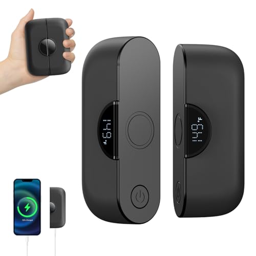yAyusi Magnetic Rechargeable Hand Warmers 2 Pack, 9000mAh Pocket Portable Electric Hand Warmers with Power Bank Function, LED Display, 5 Heating Fast Heating Levels, Travel Essentials