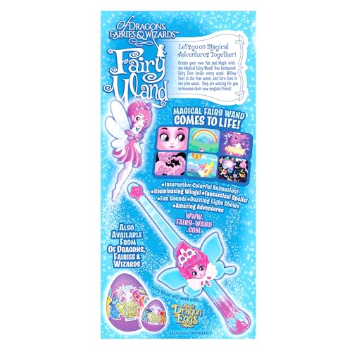 – Magic Pink Fairy Wand with Fern – Interactive Light-Up Wand with Color Screen, Fairy Wings & 60+ Spells and Animations – Ages 4+
