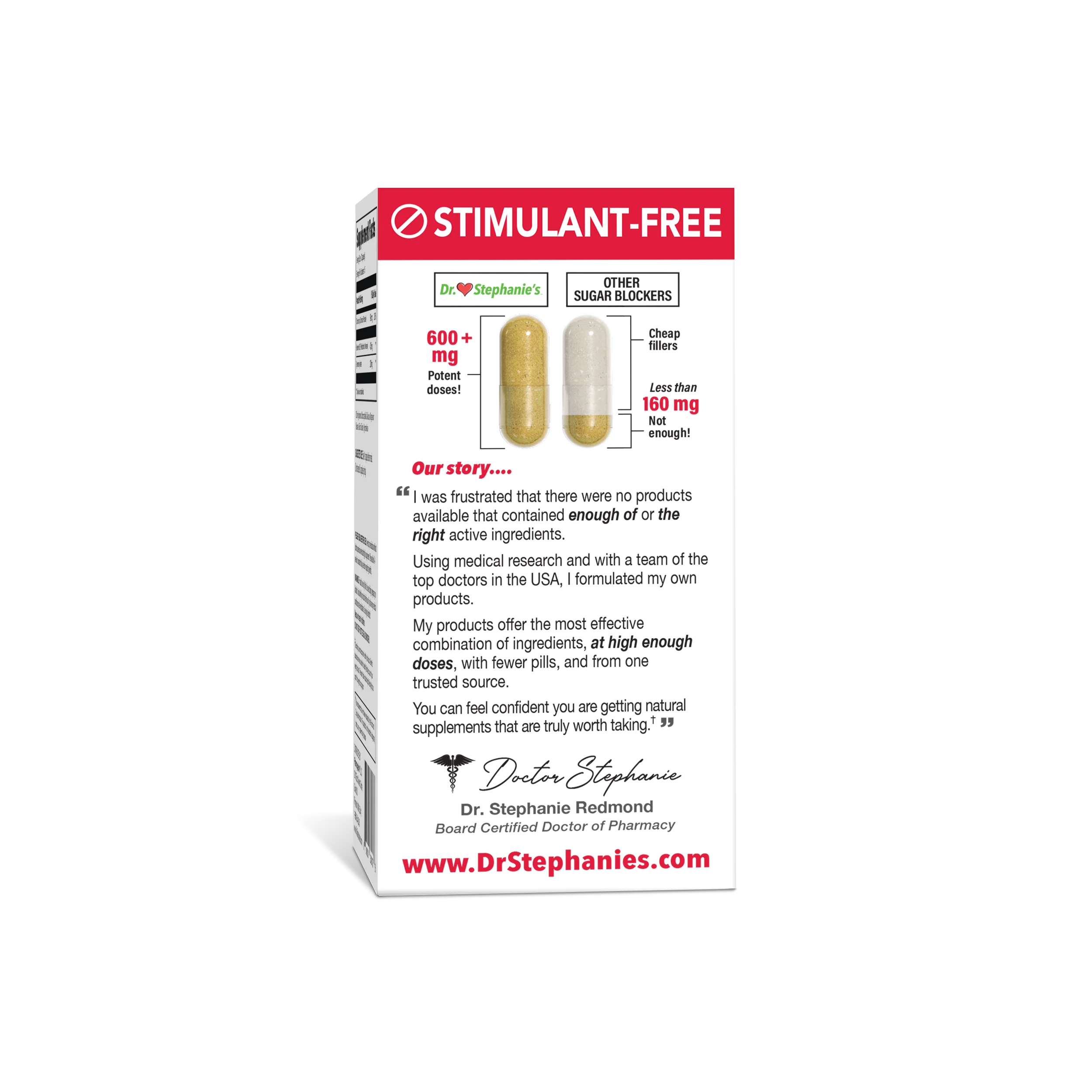 Dr Stephanie's Carb & Sugar Blocker, Weight Management & Blood Sugar Health Supplement - Chromium & Berberine