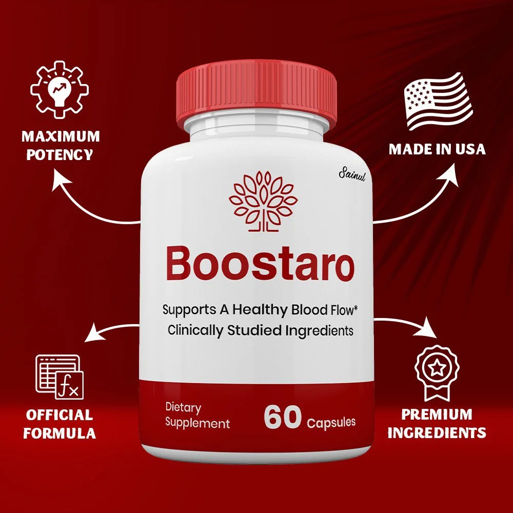 Boostaro Blood Flow Pills, Boostaro ed Capsules, Maximum Strength for Male Health, Boostaroo Male Supplement (5 Pack)
