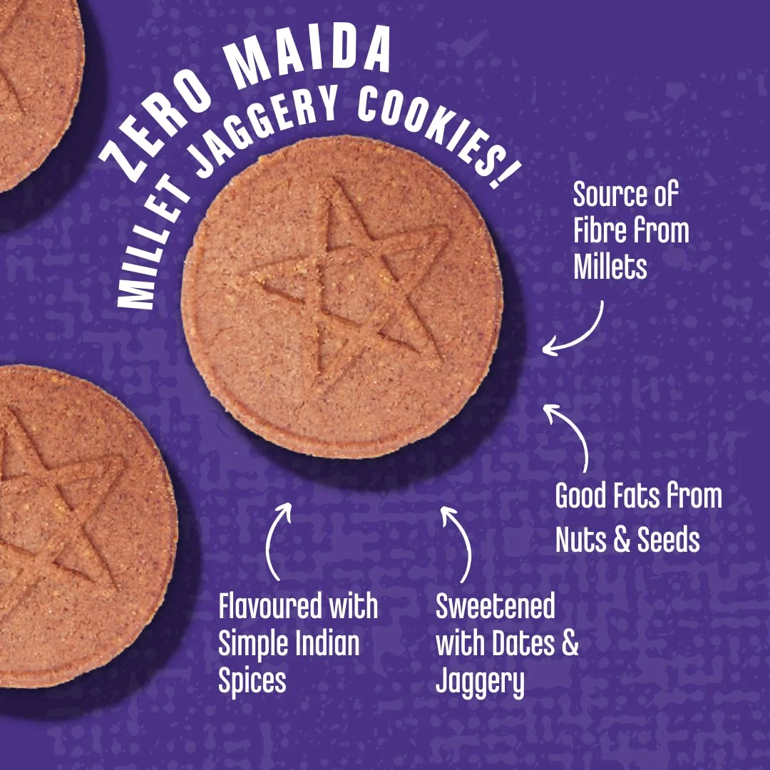 Early Foods Ragi Choco Jaggery Cookies - Kids Snack Ms, 130 G