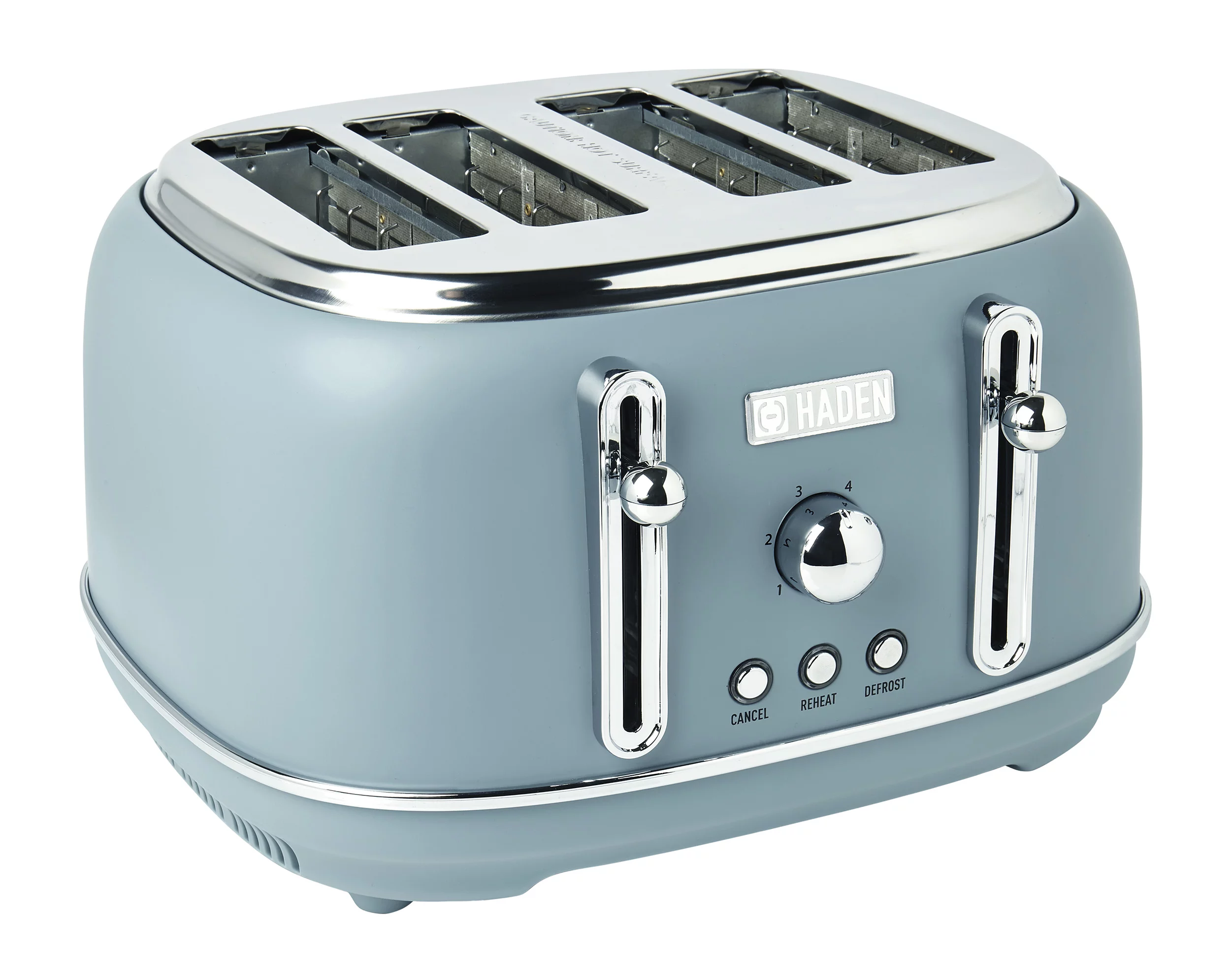 HADEN Highclere 4 Slice, Wide Slot Toaster with Settings in Pool Blue - 75026