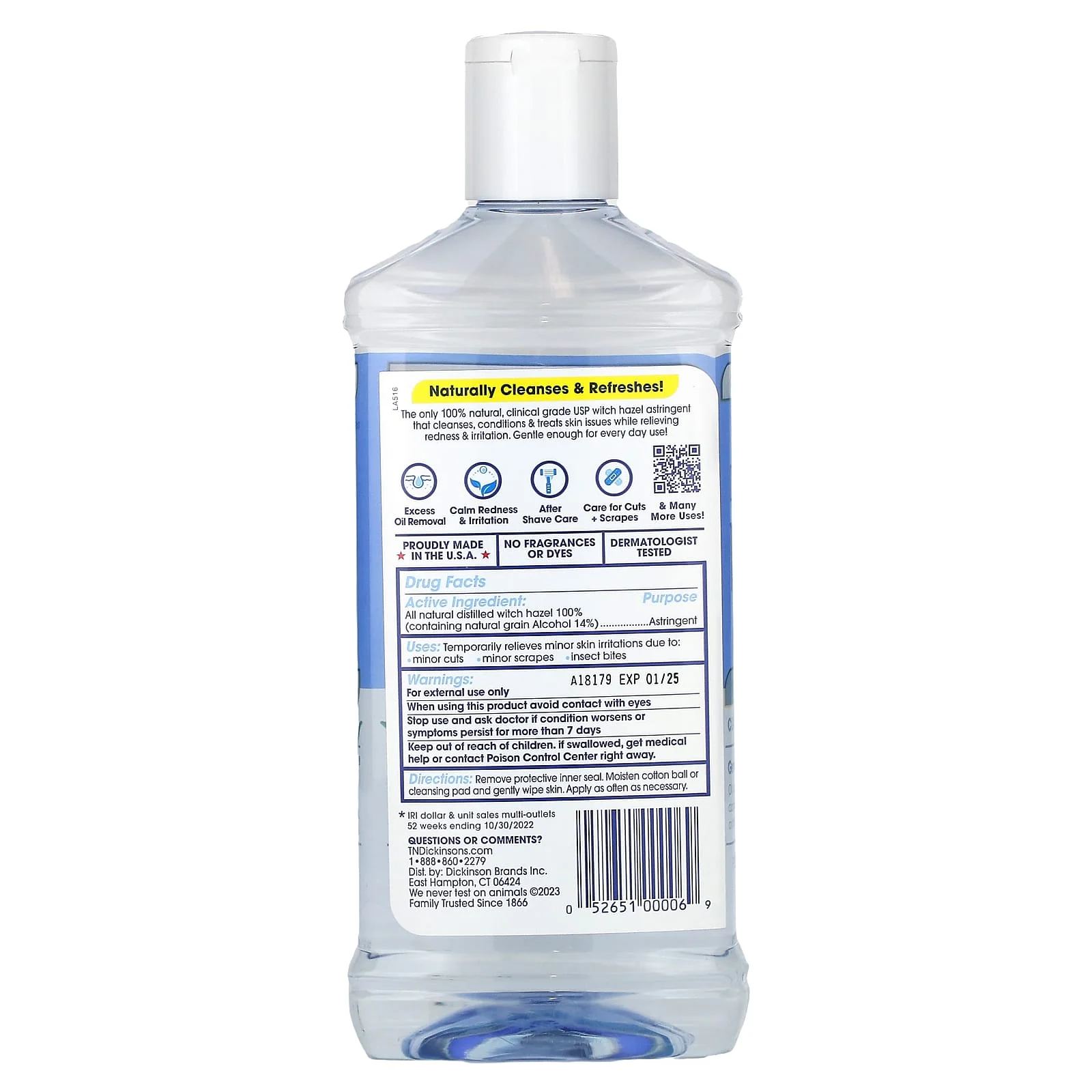 Dickinson Brands, Witch Hazel, For Face & Body, 16 fl oz Pack of 3