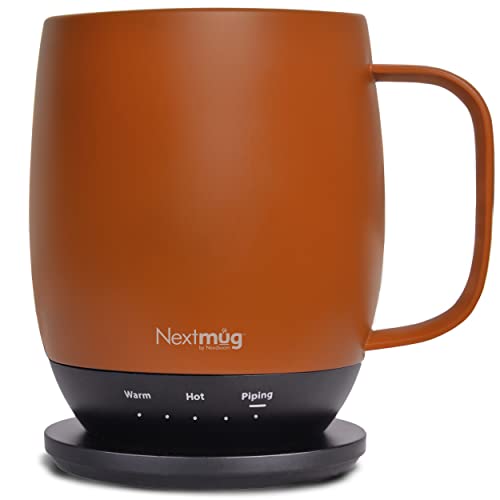 Nextmug - Temperature-Controlled, Self-Heating Coffee Mug (Burgundy - 14 oz.)