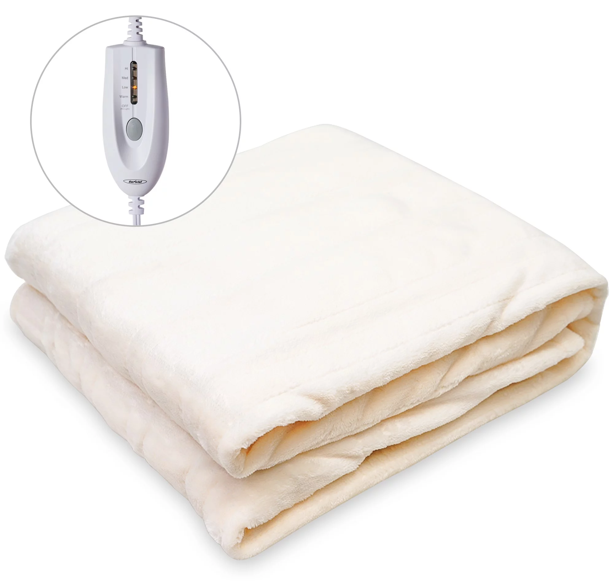 Superjoe Electric Throw Heated Blanket, Double-Layer Flannel, 4 Heat Settings and Auto-off, 60