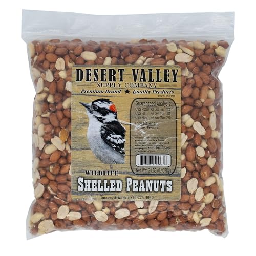 Desert Valley Shelled Peanuts, All Natural Premium Wild Bird and Wildlife Food for Squirrels, Cardinals, Jays and More (10 Pounds)