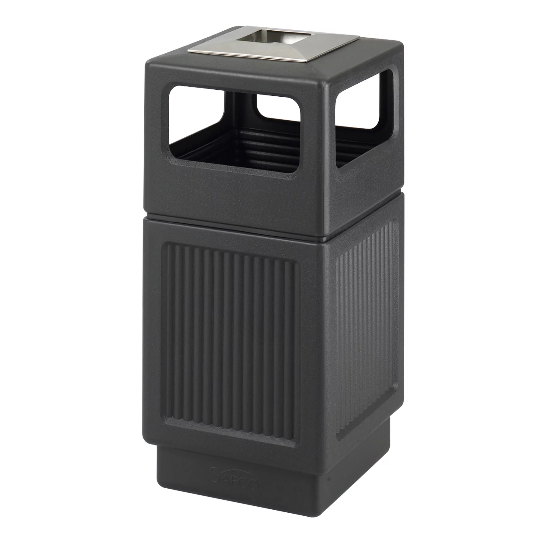 Canmeleon Recessed Panel Waste Receptacle, Ash Urn, Side Open, 38-Gallon