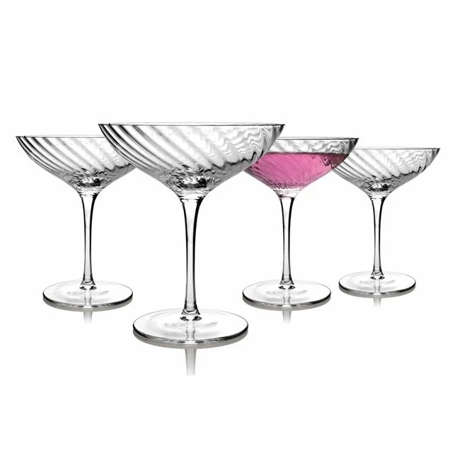 Godinger  Infinity Coupe Glass, Clear - Set of 4