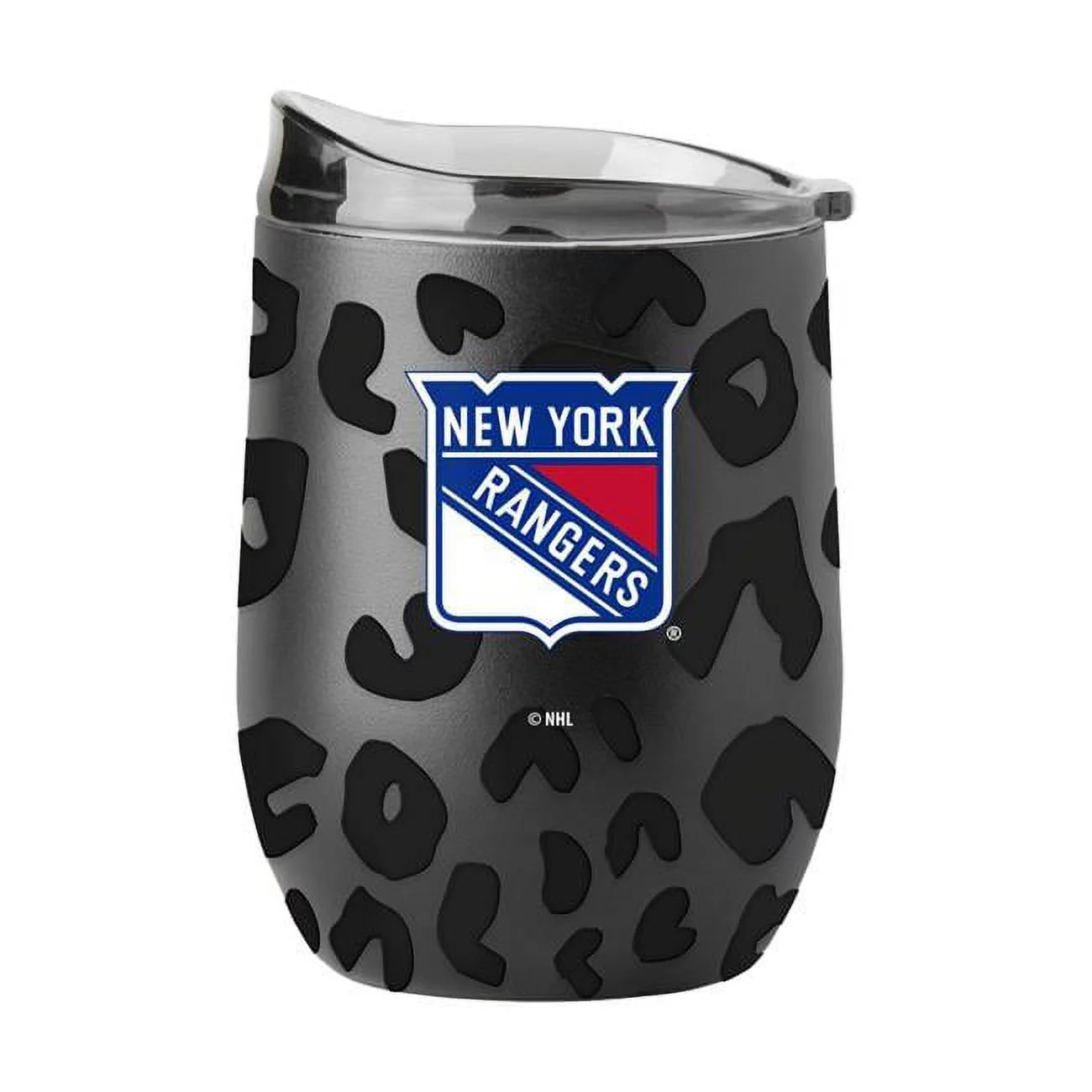 Logo Chair 820-S16PB-BLK-33 16 oz NHL New York Rangers Leopard Black Powdercoat Curved Beverage