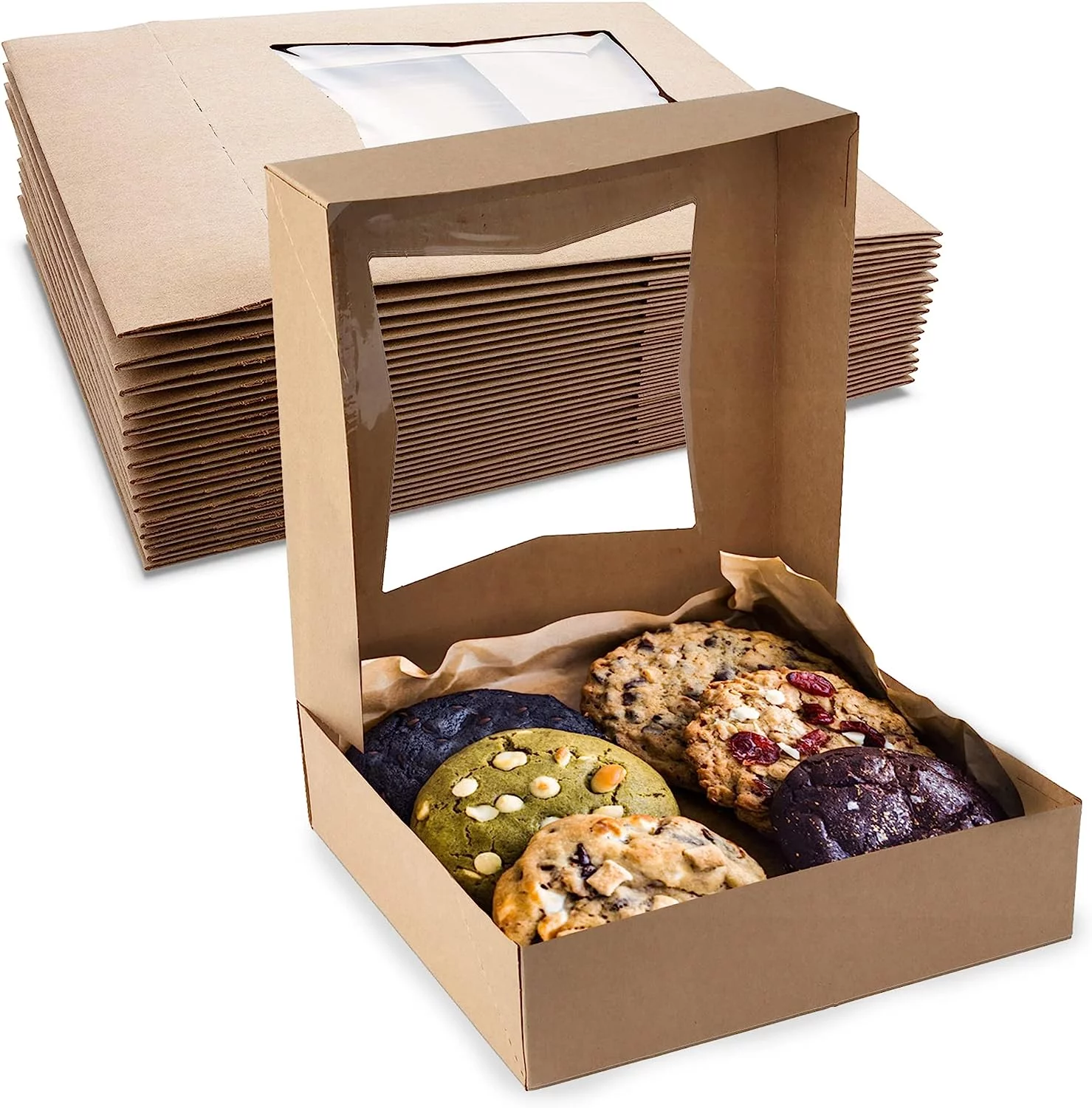 MT Products Brown Cookie Box with Window 8