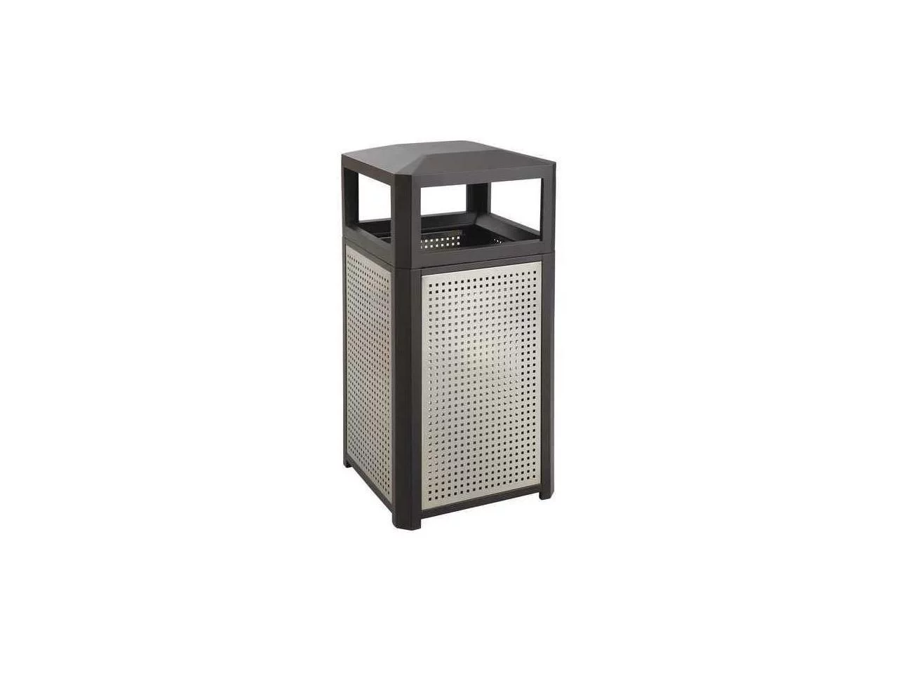 Evos Series Steel Waste Container, 15gal, Black