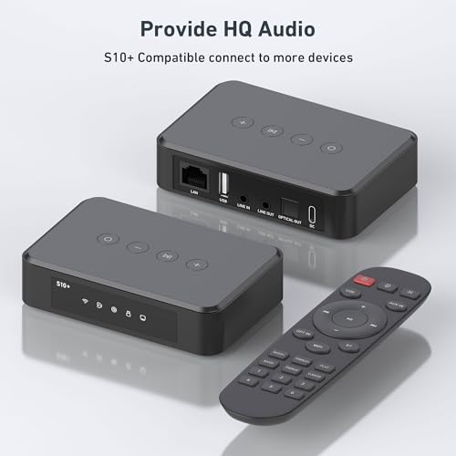 Arylic S10+ AirPlay Audio Receiver, Multiroom Stereo with SPDIF Out, WiFi & Bluetooth Music Streamer, Streams HD Lossless Music from Spotify, Amazon Music,Tidal etc.