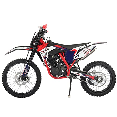 X-PRO 250cc Dirt Bike with LED Light Zongshen Engine Pit Bike Gas Dirt Bikes Adult Pitbike, Big 21