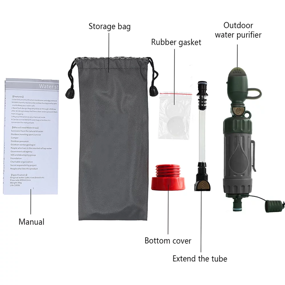 BONLEX Drinking Purifier,Fuction WaterWaterWater Filter Water Portable Water Filter Rookin