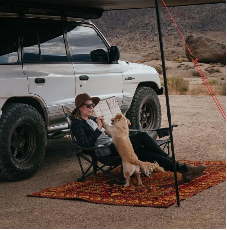 Mad Mats Traditional Outdoor Rug, Reversible Plastic Mat (6' x 9', Oriental Turkish - Rust)