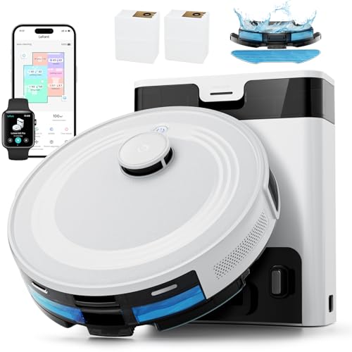 Lefant LiDAR Robot Vacuum and Mop, 450ml Visible Dustbin, Upgraded 190° PSD Obstacle Avoidance, Customized Cleaning, Multi-Floor Mapping, 150 Mins Runtime, WiFi/Alexa/APP, Pet Hair & Carpets, M330 Pro