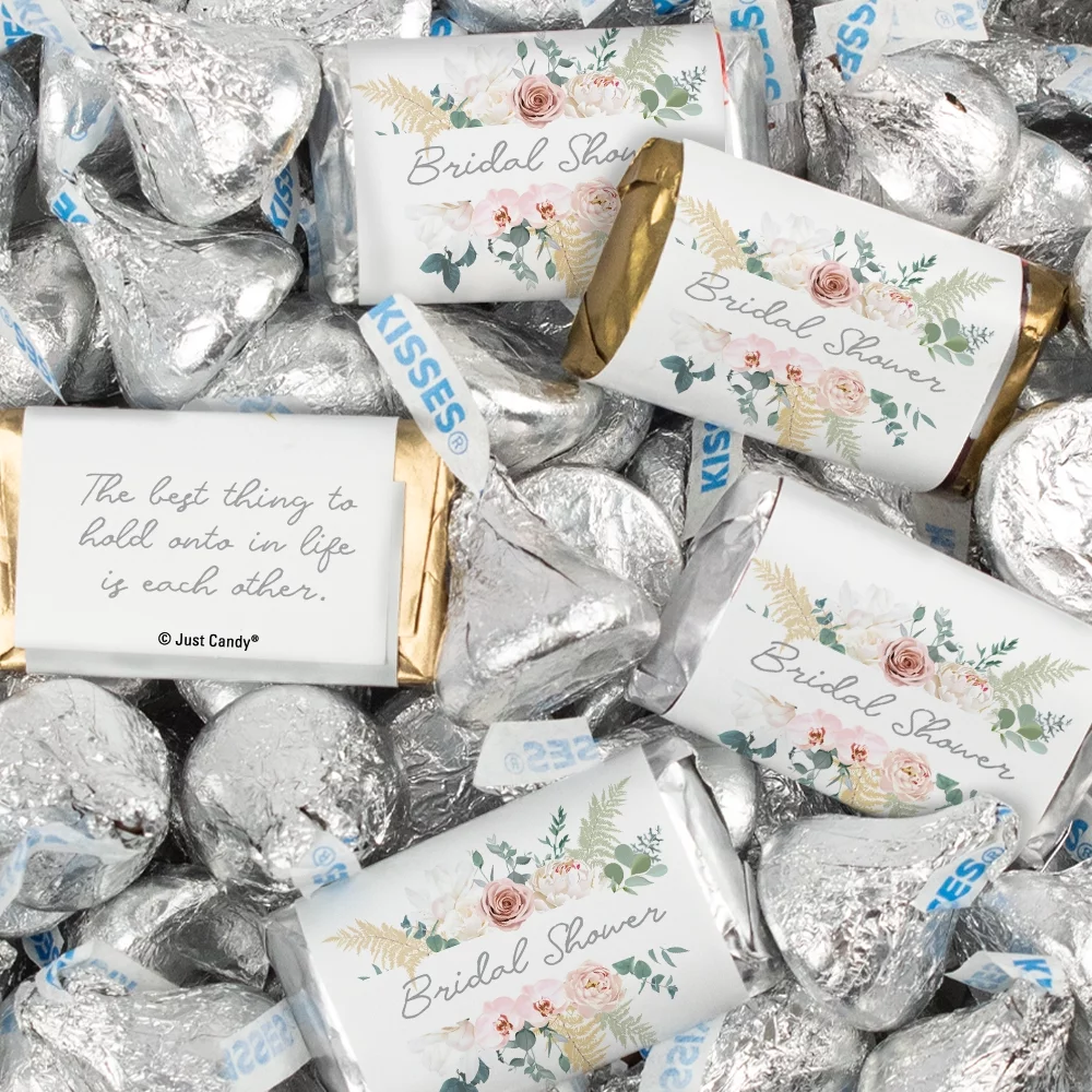 116 Pcs Bridal Shower Candy Favors Miniatures Chocolate & Kisses (1.50 lbs) - Floral