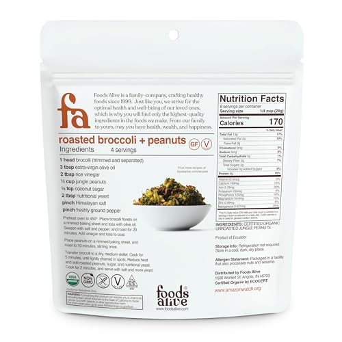 Foods Alive | Organic Jungle Peanuts | 8 oz (2-Pack) | Wild Jungle Peanuts