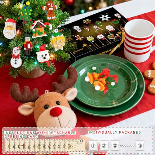 Nubee Christmas Ornaments Building Kit, Christmas Tree, Wreath, Santa, Snowman, Gingerbread, Reindeer, Nutcrackers, Snowflake 13-in-1. Stocking Stuffers Decor Toys Gifts for Boys Girls Kids.