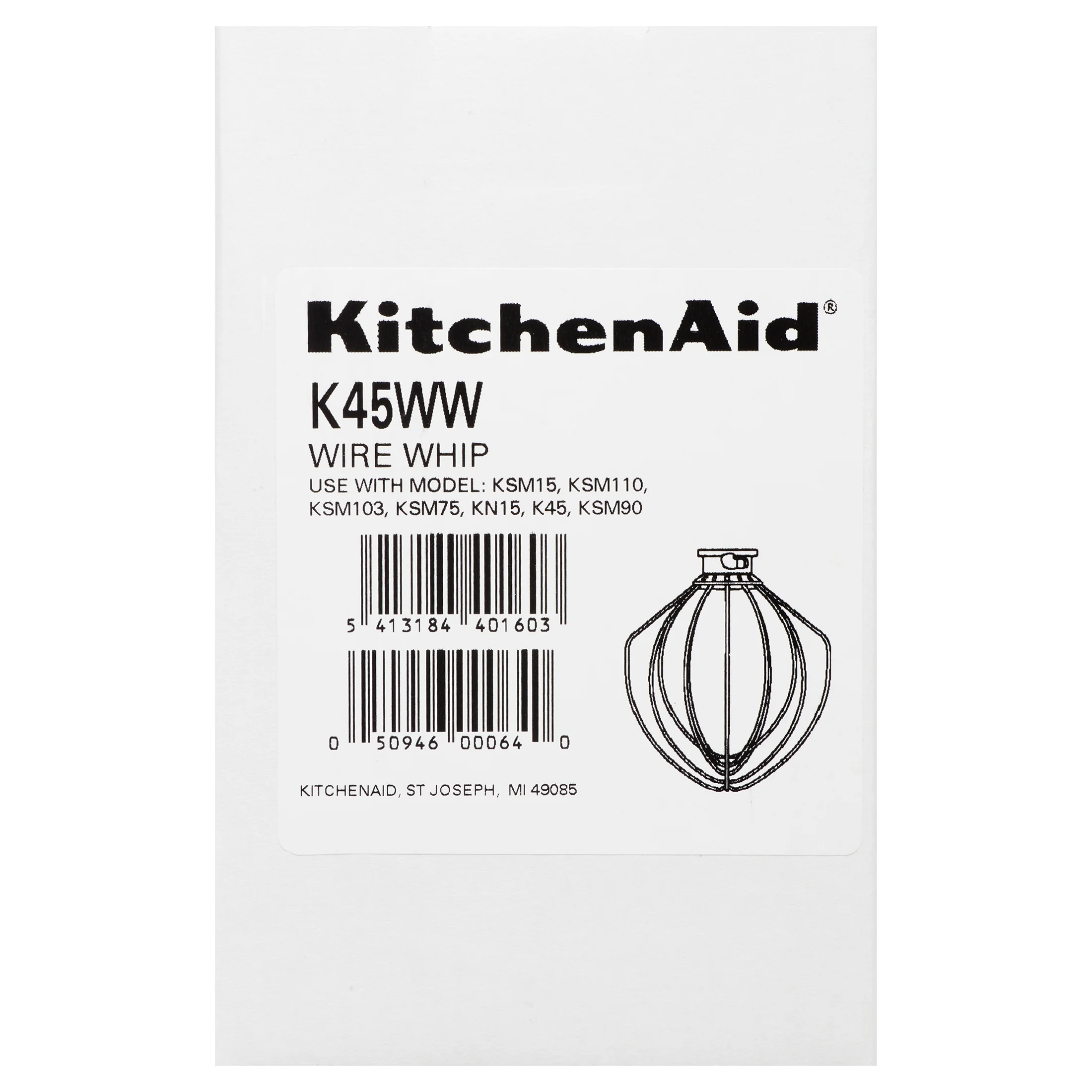KitchenAid® Tilt-Head 6-Wire Whip (K45WW)