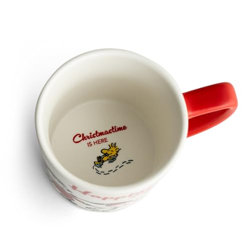 DaySpring - Peanuts - Happiness And Cheer Ceramic Mug, 14oz, Red