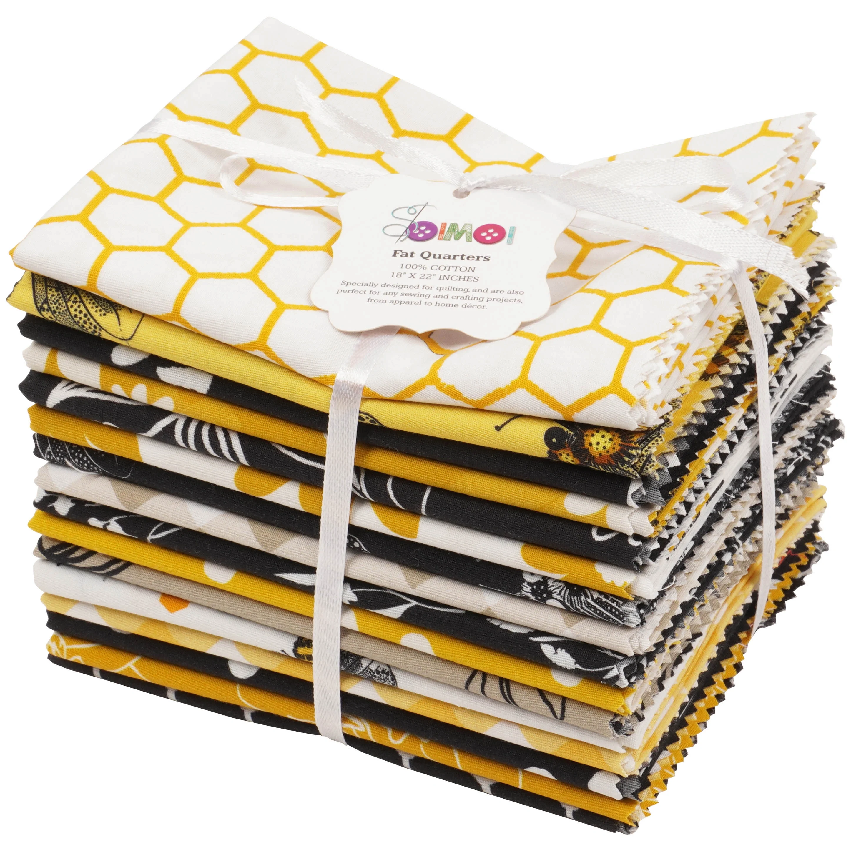 Soimoi 16 Pc Fat Quarter Bundle-Honey BeesPrint 18