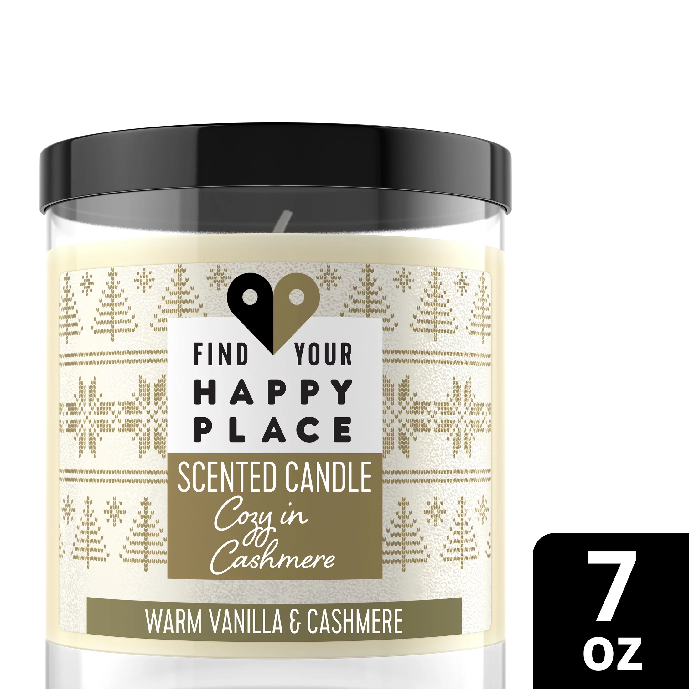 Find Your Happy Place Jar Candle Cozy In Cashmere Warm Vanilla, 7 oz