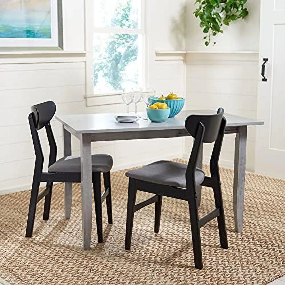 Home Collection Miliano Dark Grey Drop End Leaf Dining Room Table DTB1404B, 0