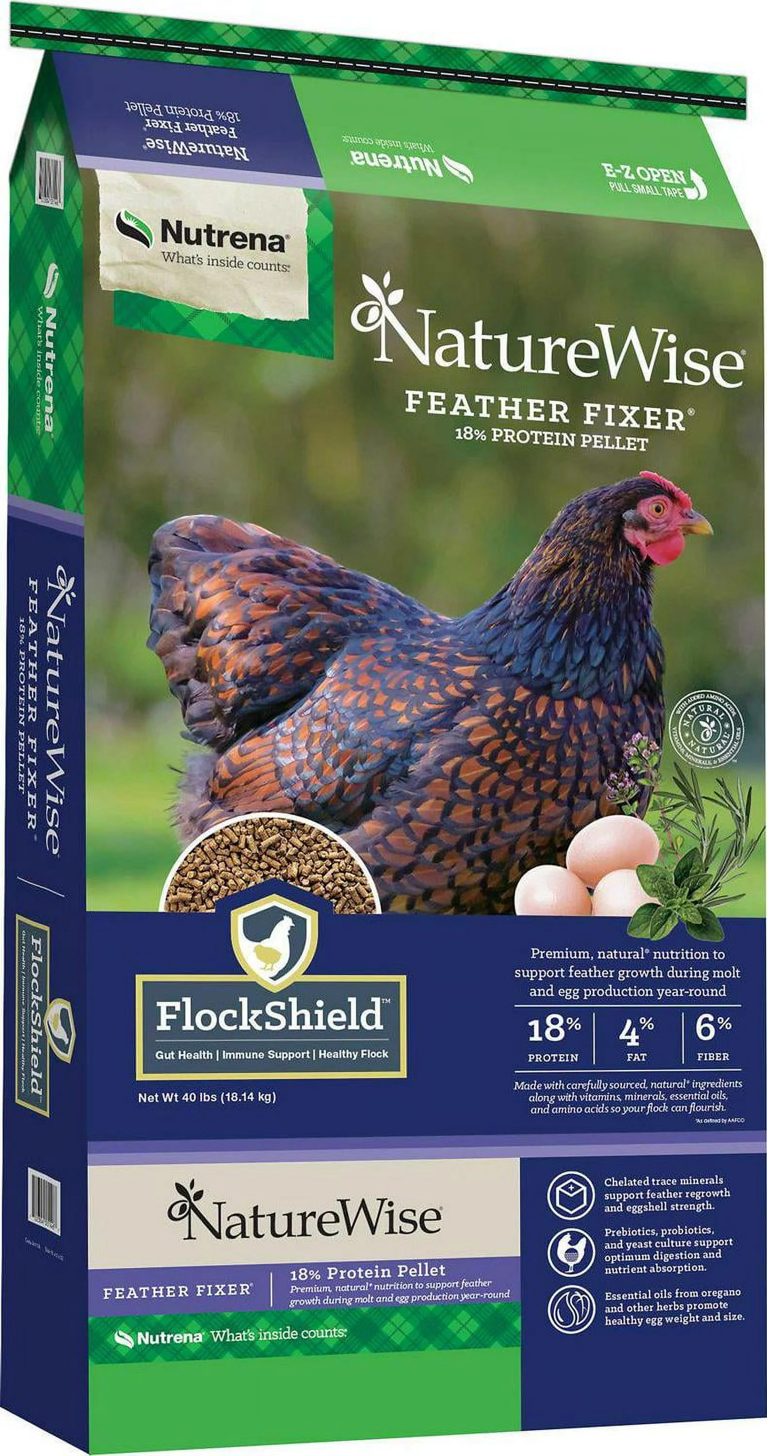 Nutrena NatureWise Feather Fixer Chicken Feed, 40 lb.