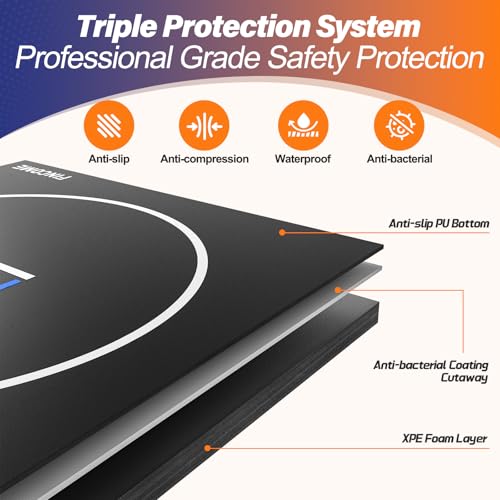 10' x 10' Wrestling Mat for Home Black Jiu Jitsu Wrestling Mats Durable Judo Mats for BJJ MMA Training Roll-Up Design Wrestling Mat for Grappling Martial Art Boxing Judo