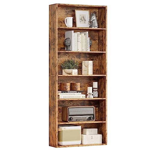 IRONCK Bookshelves and Bookcases Floor Standing 6 Tiers Display Storage Shelves 70 in Tall Bookcase Home Decor Furniture for Home Office, Living Room, Bed Room