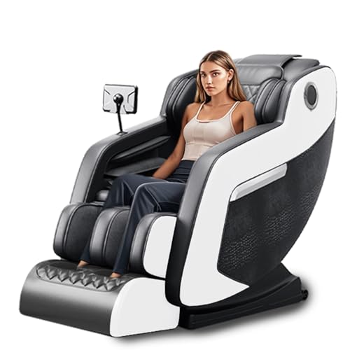 Massage Chair Full Body with Heat, Zero Gravity Shiatsu Massage Chair Recliner with & 5 Auto Modes, Foot Massage, Waist Back Heating, Full Body Massage Chairs (Black+White)