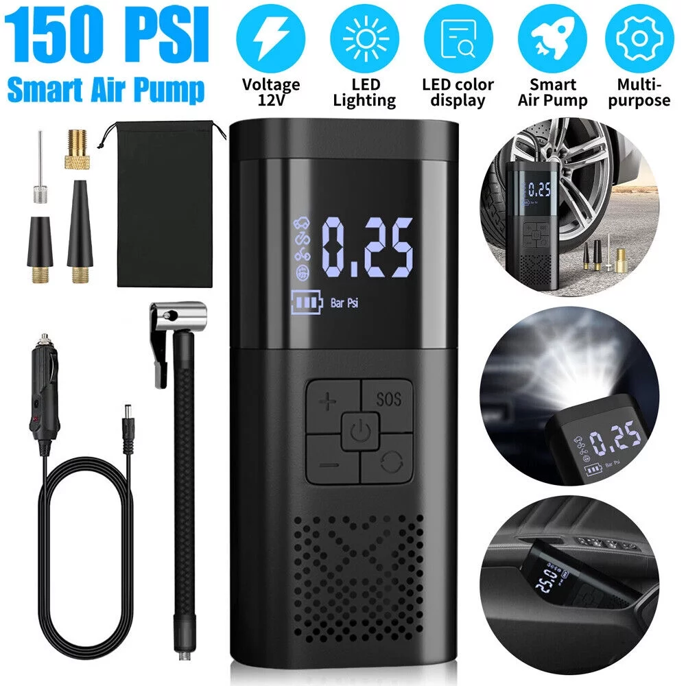 Portable 150PSI Car Digital Electric Tire Inflator LCD Smart Air Pump Compressor